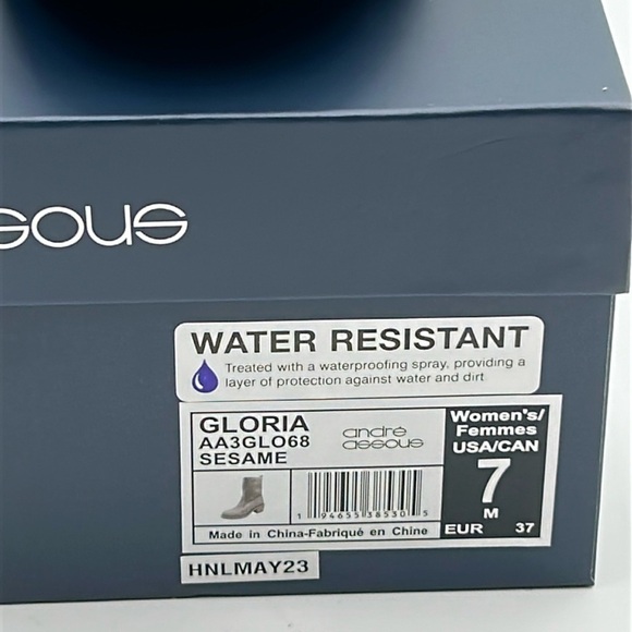 2112- André Assous Suede Ankle boots Beige Water Resistant Size 7 NWT - Picture 12 of 12